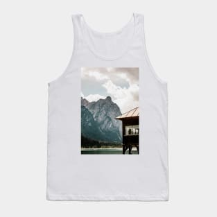 Lake House in the Mountains Landscape Tank Top